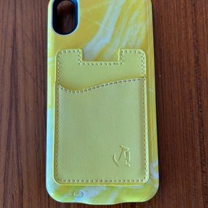 IPhone XR battery case with card wallet. Luxy Lemon.